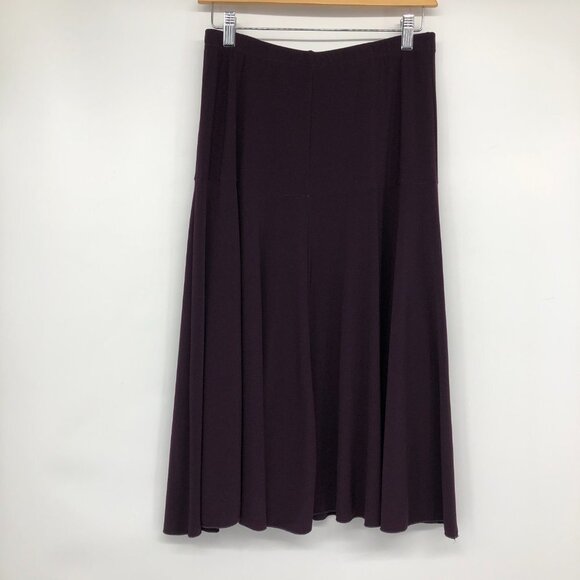 Fast Base Plum Flared Midi Skirt size L - Picture 2 of 13